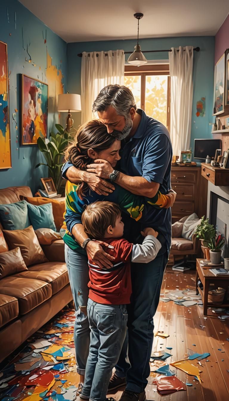 Family Portrait in Living Room as Splash Art