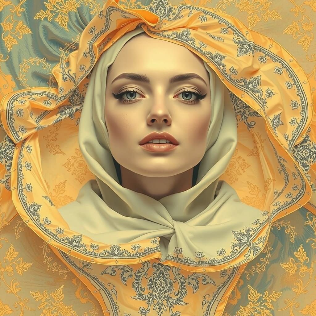 Surreal Woman's Face in Psychedelic Vortex