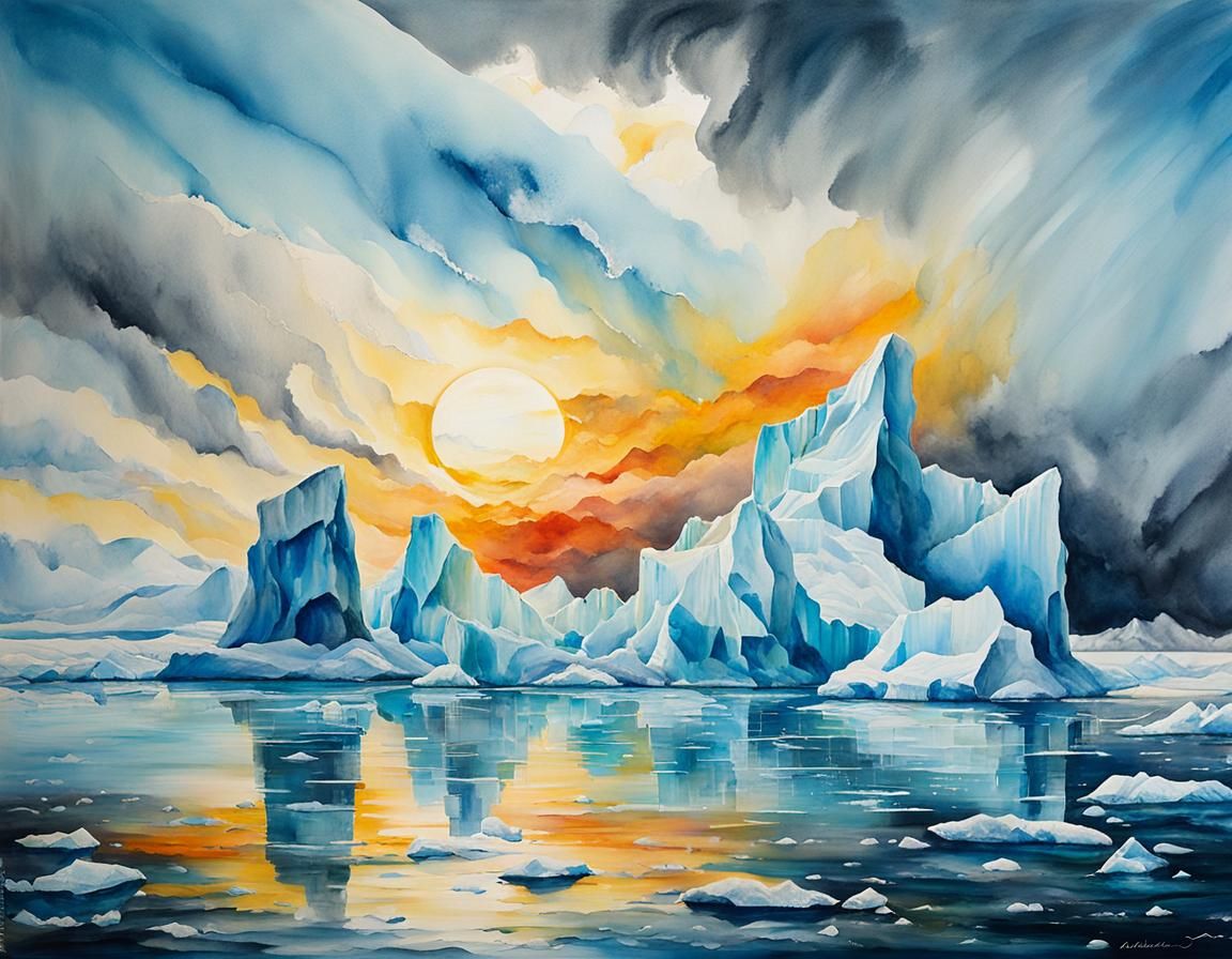Arctic Iceberg Archipelago: A Masterpiece Painting