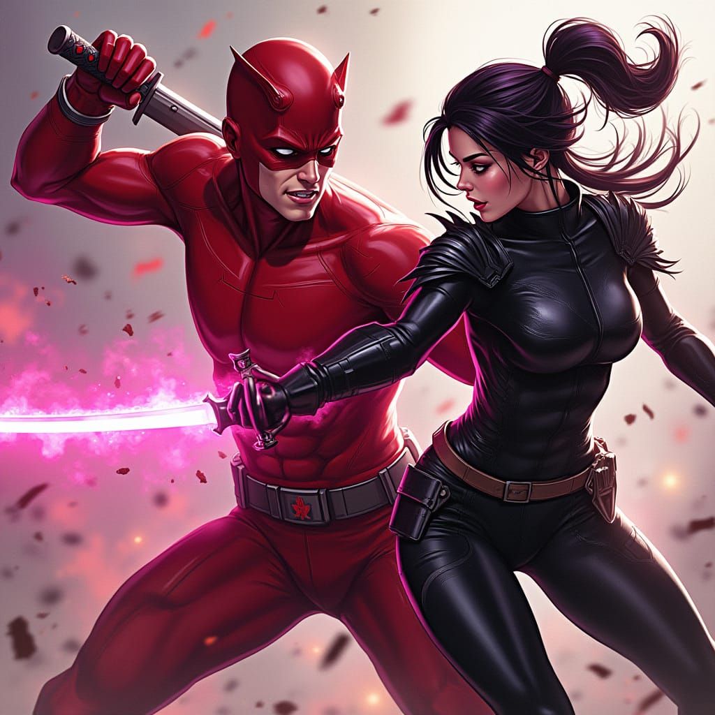 Daredevil vs Psylocke: Comic Book Duel