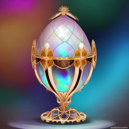 Steampunk Fabergé Egg with Iridescent Finish