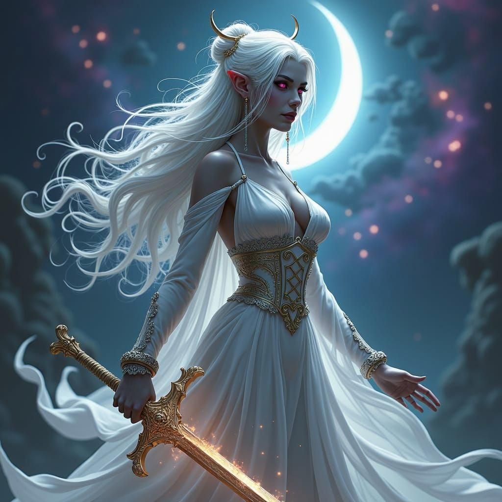 Drow Priestess of Eilistraee Fantasy Art