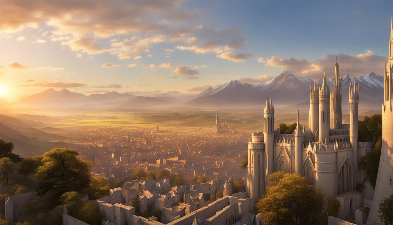 Minas Tirith Landscape at Golden Hour
