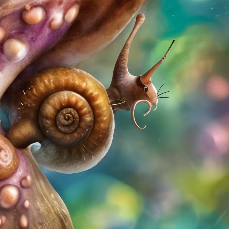 Curious Snail Image Generated by AI