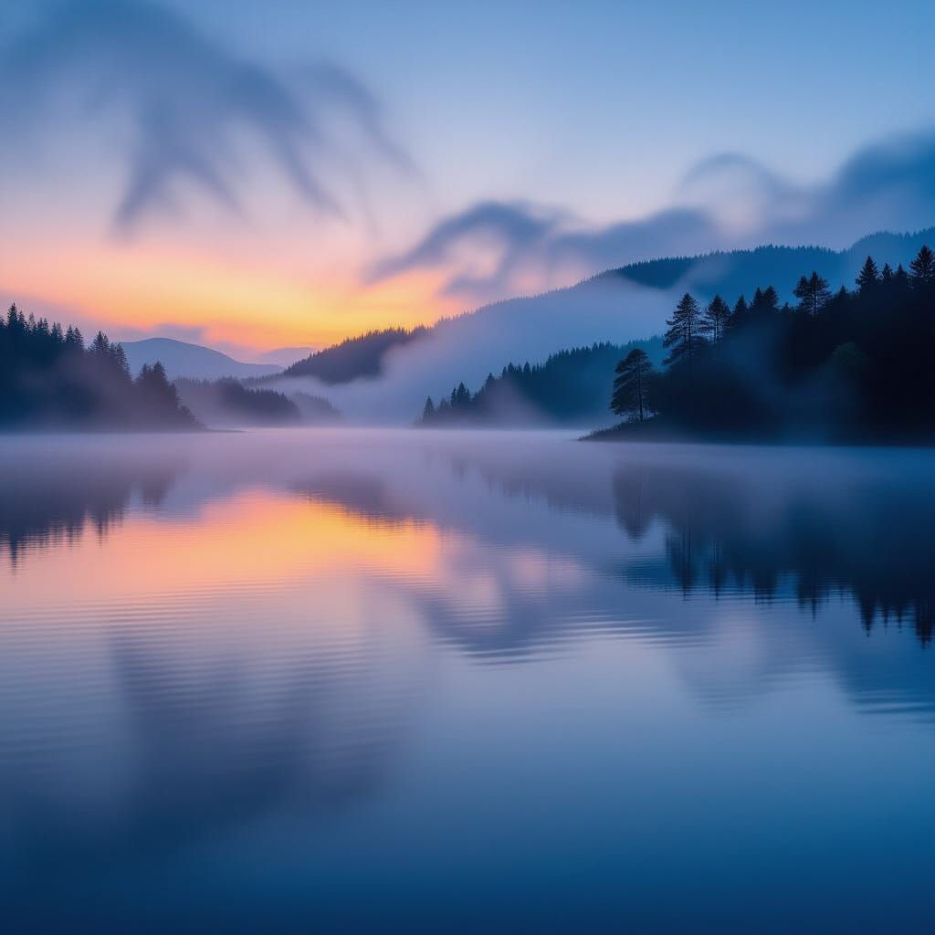 Breathtaking Twilight Landscape with Ethereal Glow