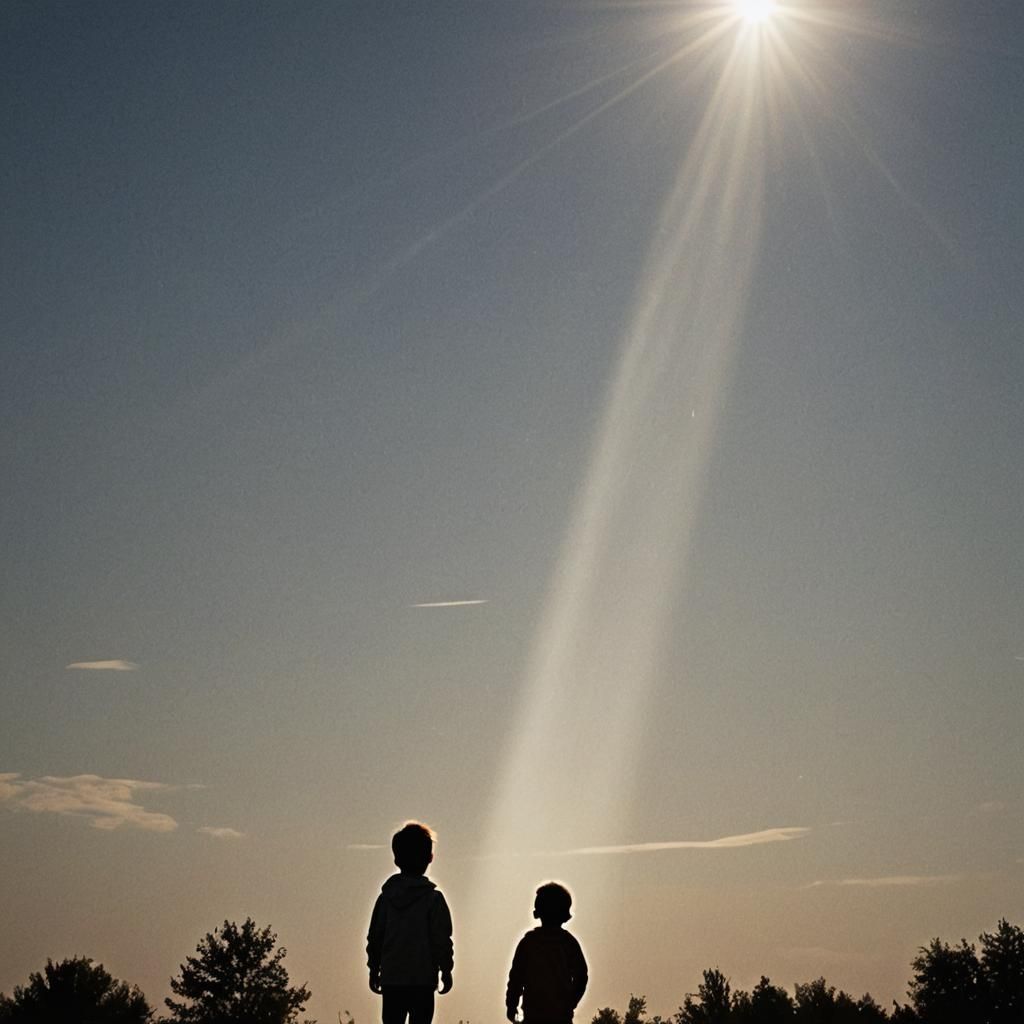 Beam of Light Illuminates Lonely Child