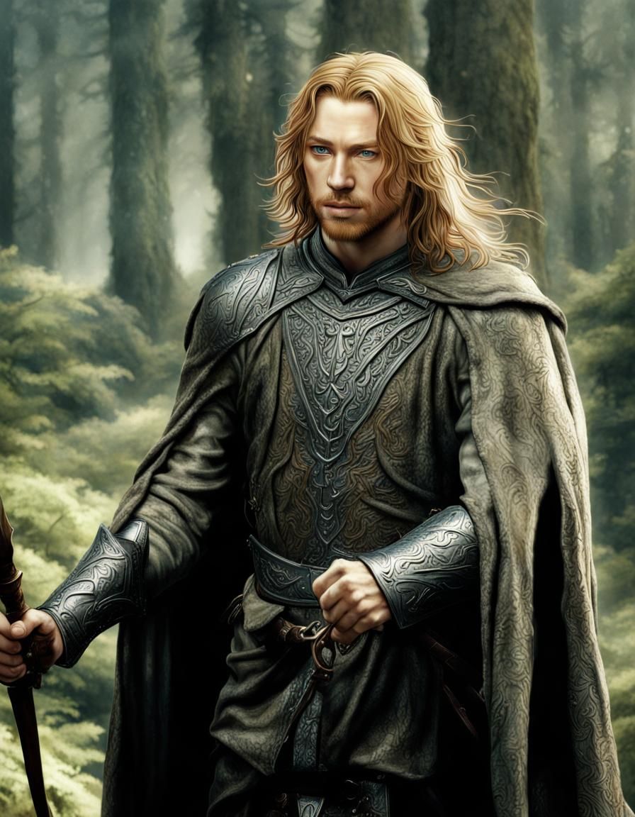 Faramir in the Woods: Detailed Cinematic Portrait