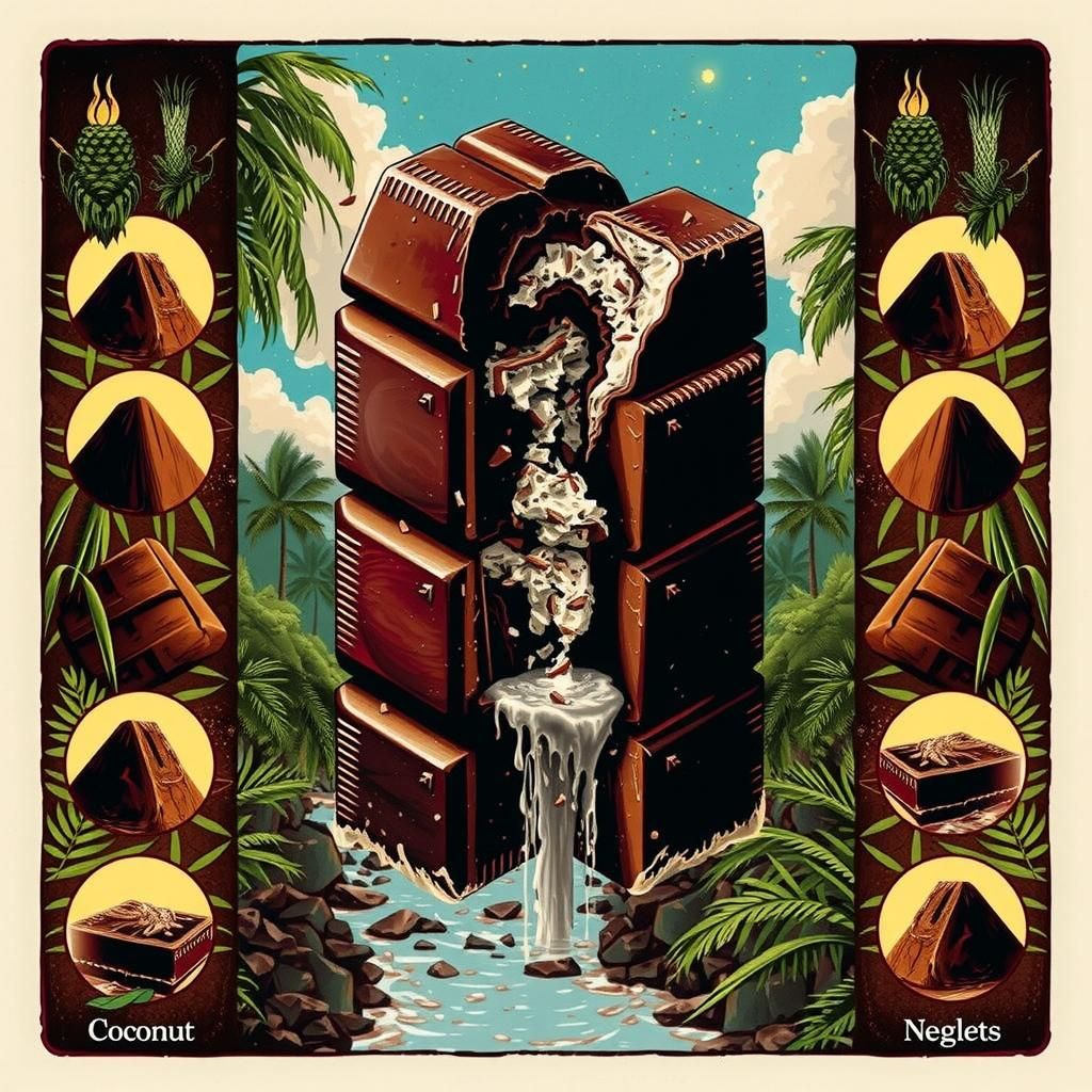 Ten of Chocolates Tarot Card: Mounds Bar in Paradise