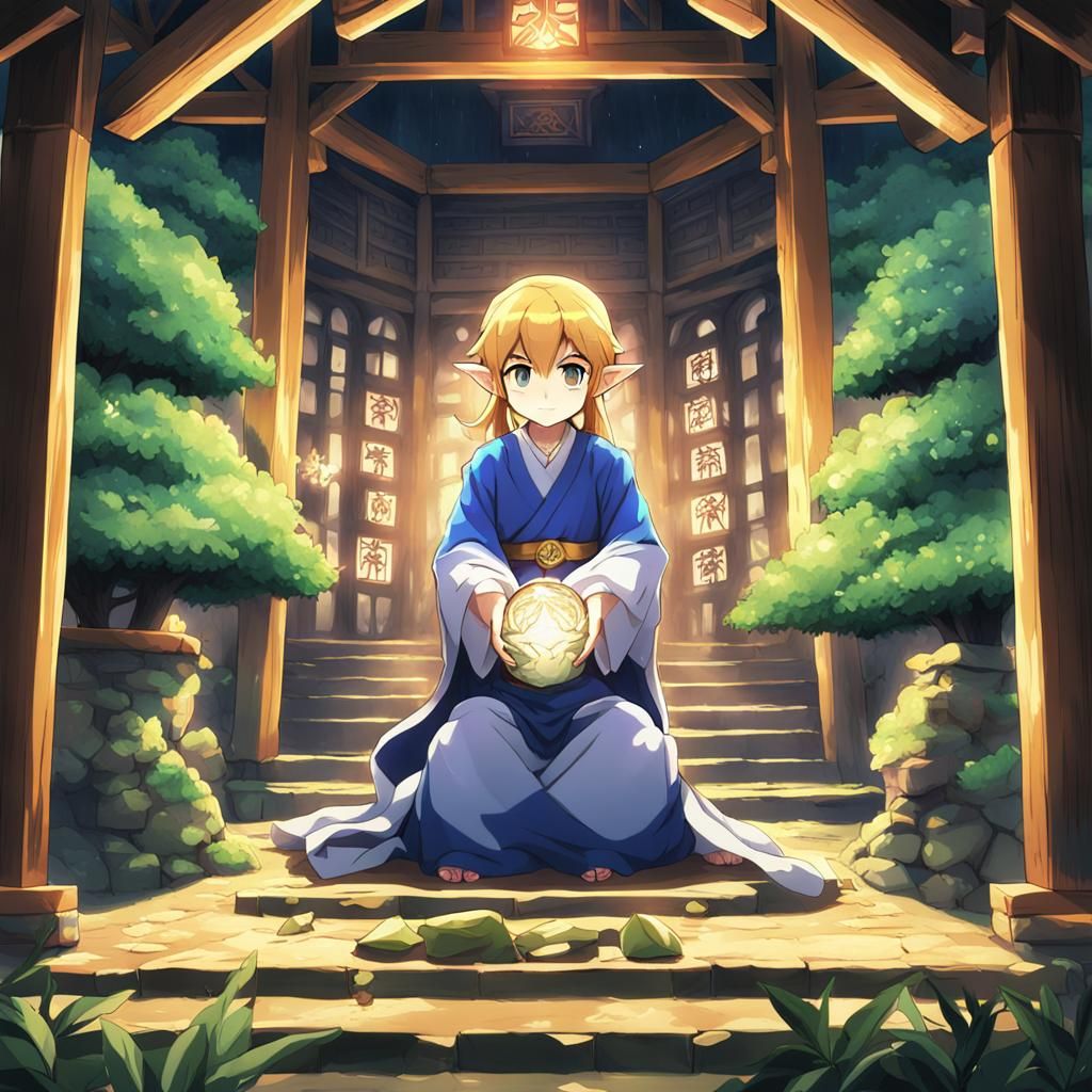 Link Awakening in Shrine: Anime Key Visual