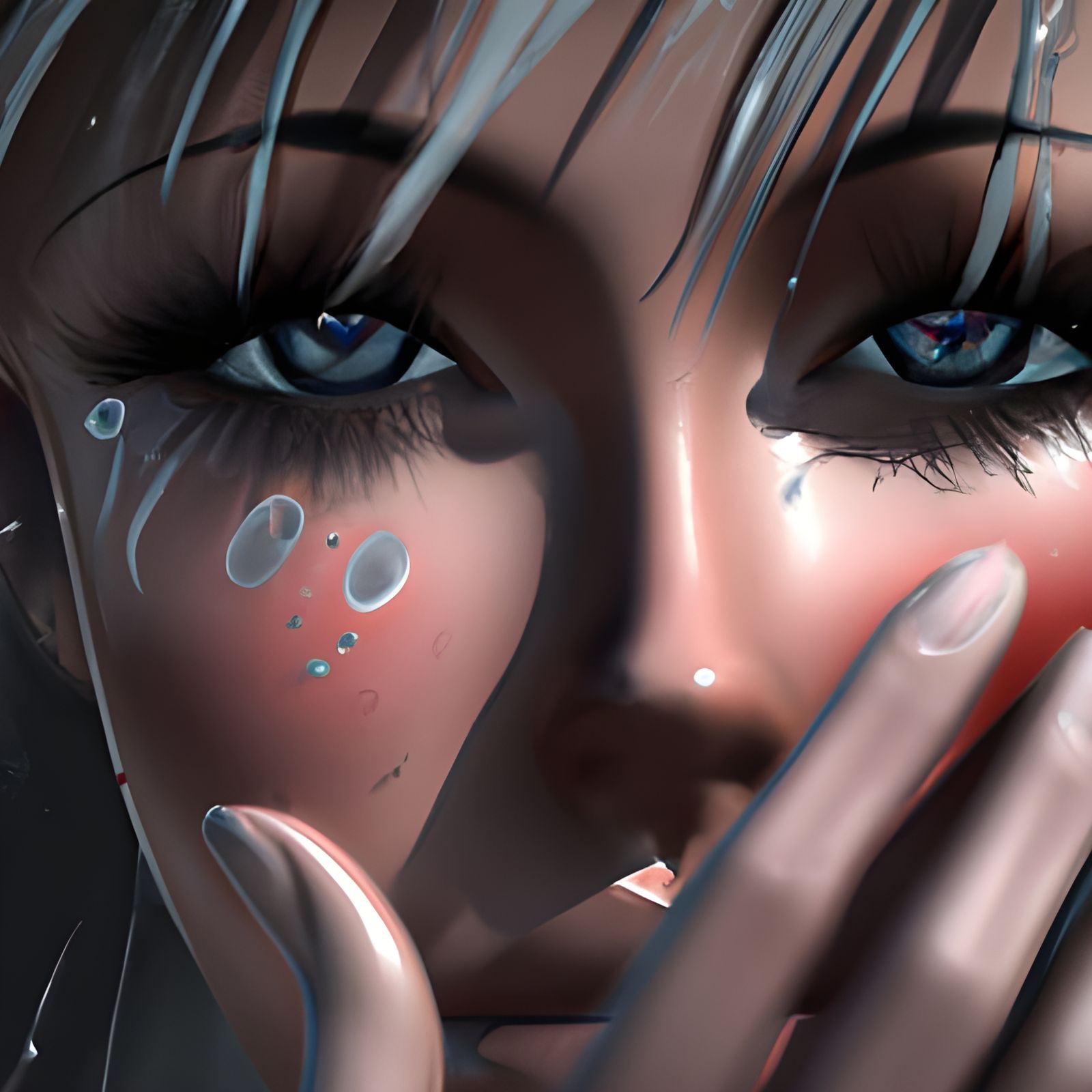 Emotional Portrait of a Grieving Woman