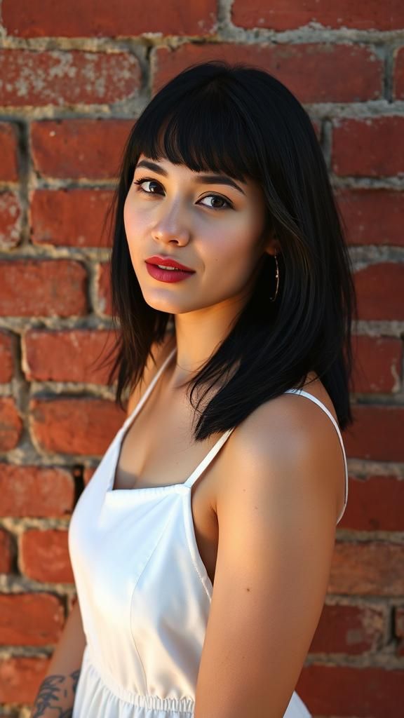 Tattooed Woman in Sundress: A High-Resolution Portrait