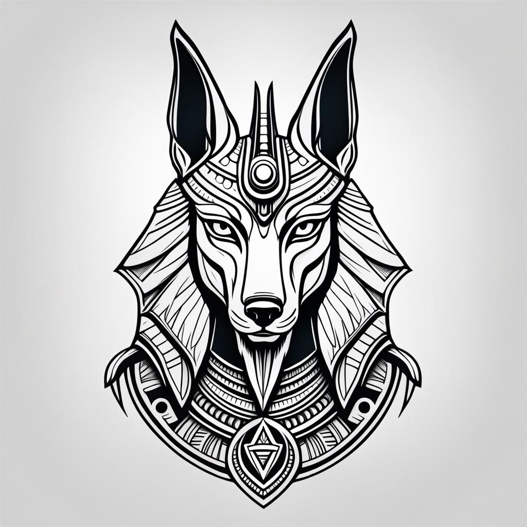 Tribal Line Art: Anubis Illustration