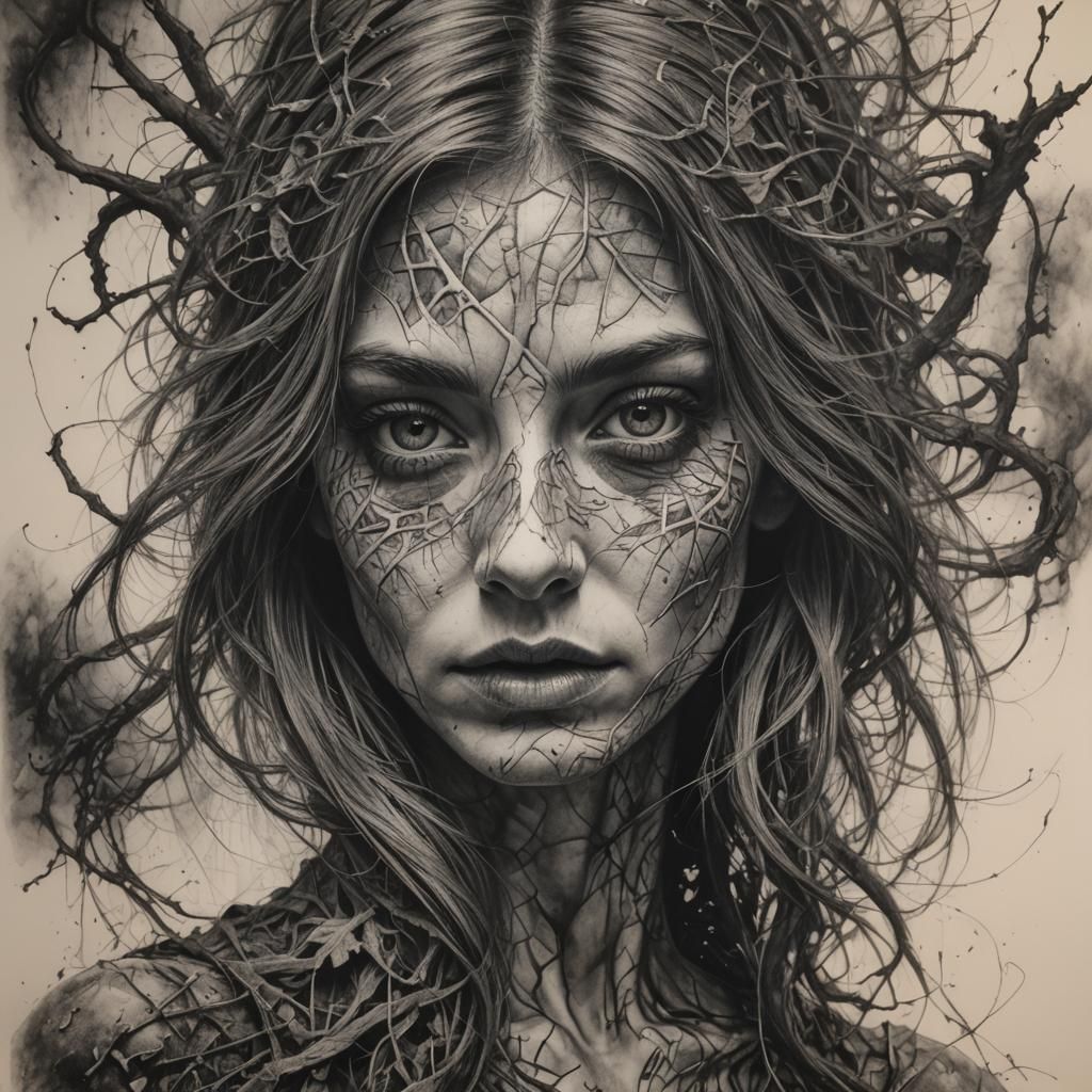 Hyperdetailed Charcoal Drawing