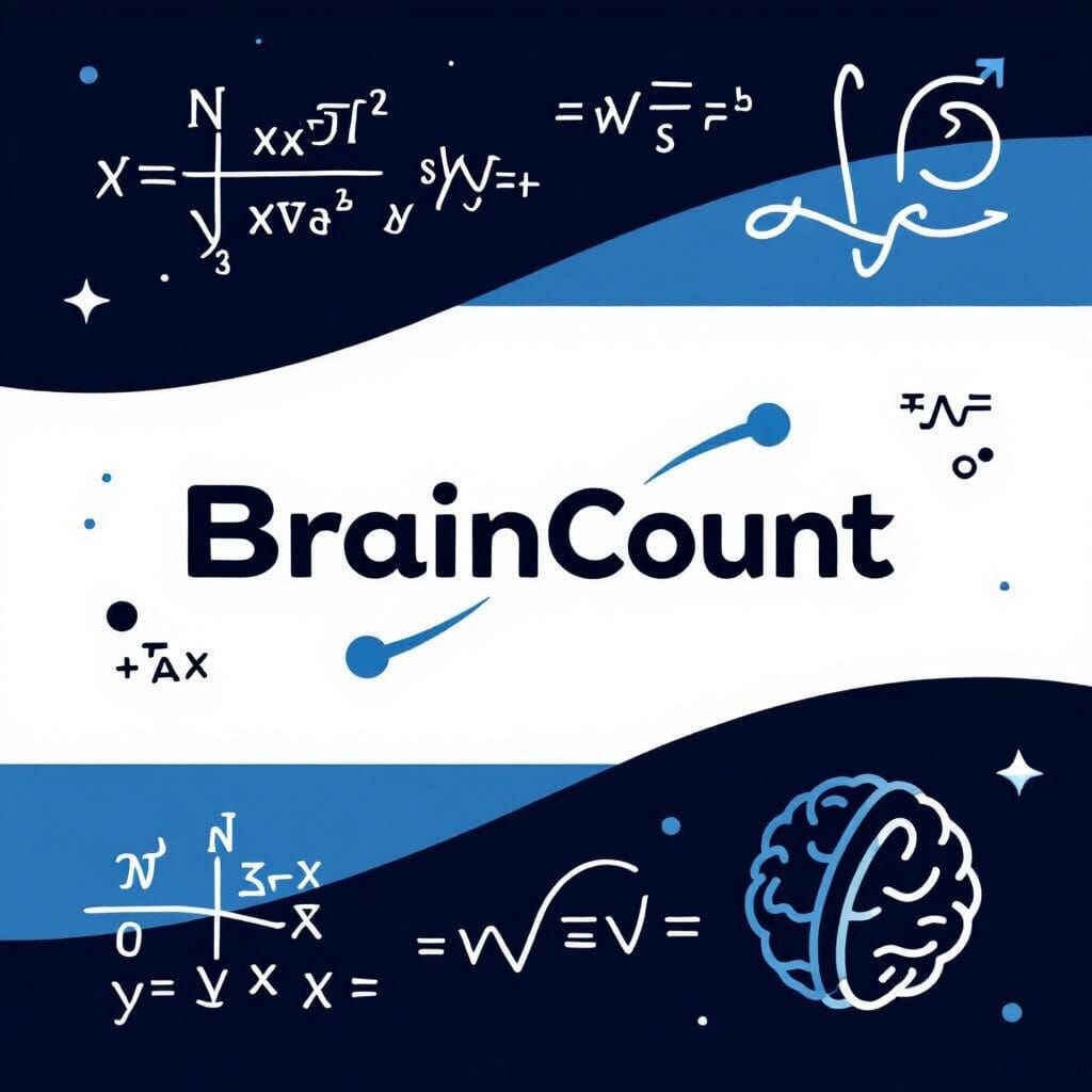 Modern Math Banner for BrainCount, in Thorp Style