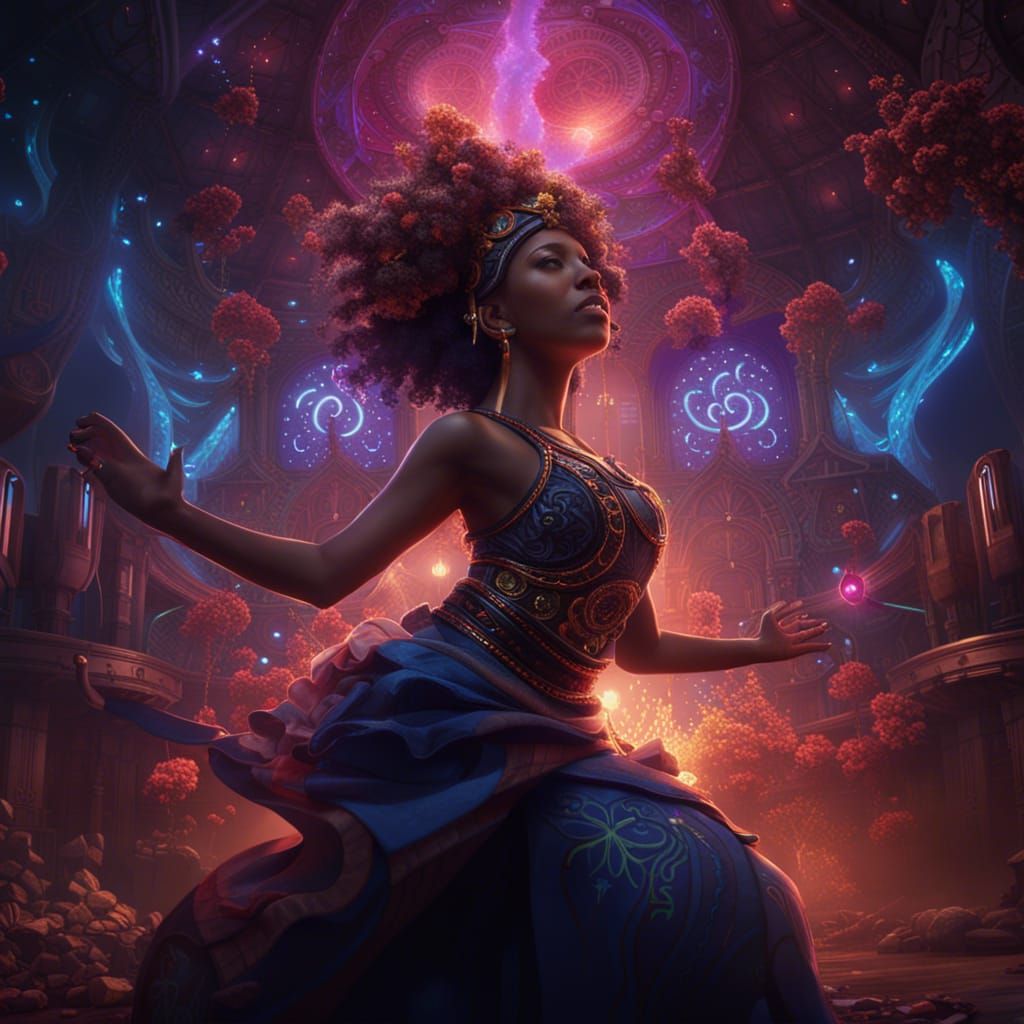 Soul Dancing in Deep Color Fantasy Concept Art