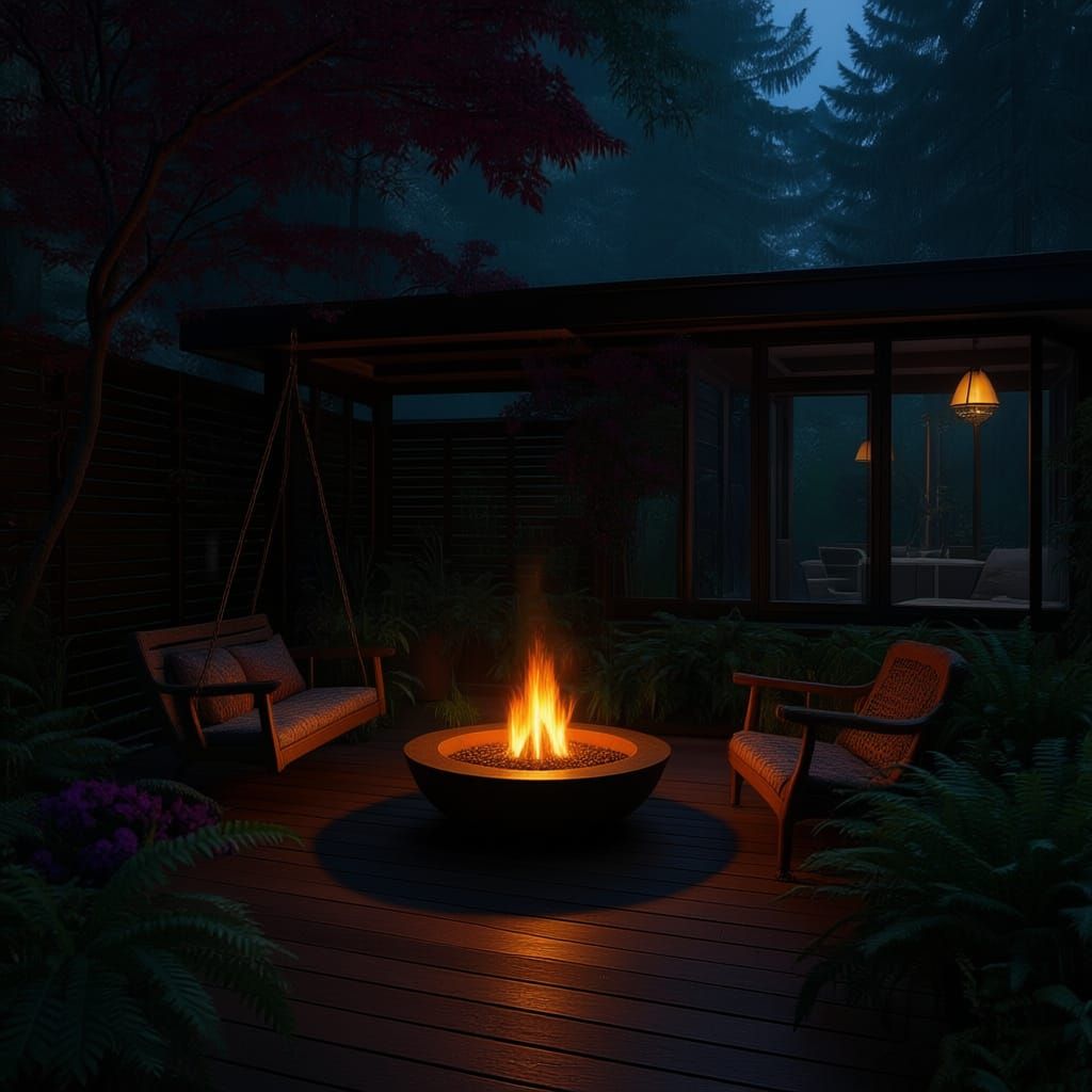 Back Deck Oasis with Porch Swing and Greenhouse