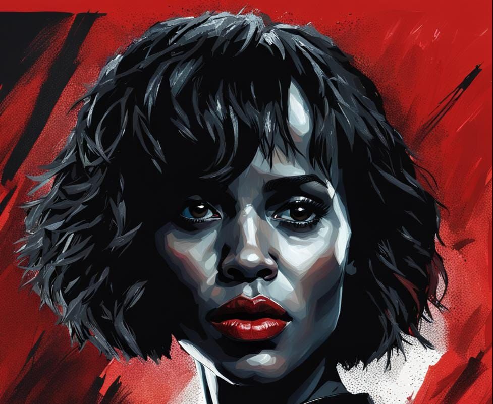 Hyperrealistic Close-Up of Woman in Darkness