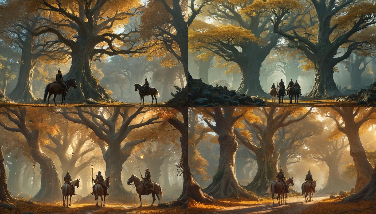 Elven Tree City in Magical Forest