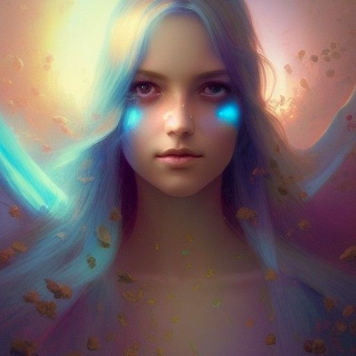Angelic Face Portrait in Ethereal Fantasy Style