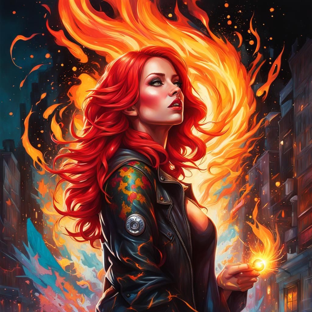 Maman Brigitte in Fiery Graffiti Art Style