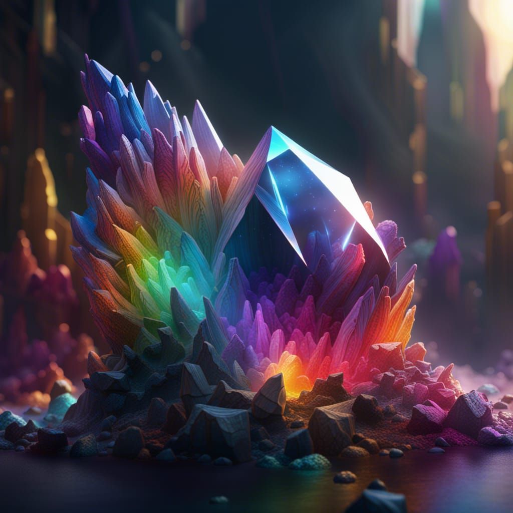Fantastical Rainbow Crystal Concept Art
