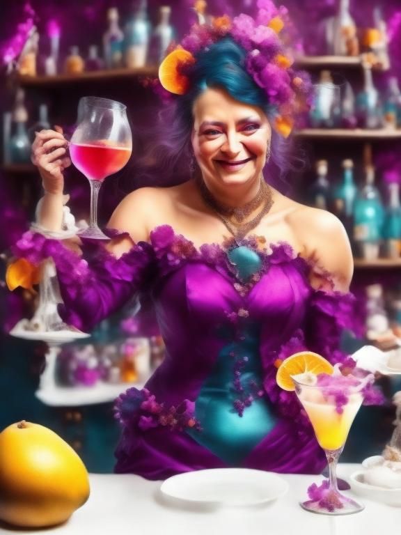 Cosmic Steampunk Mermaid Mixology Masterpiece