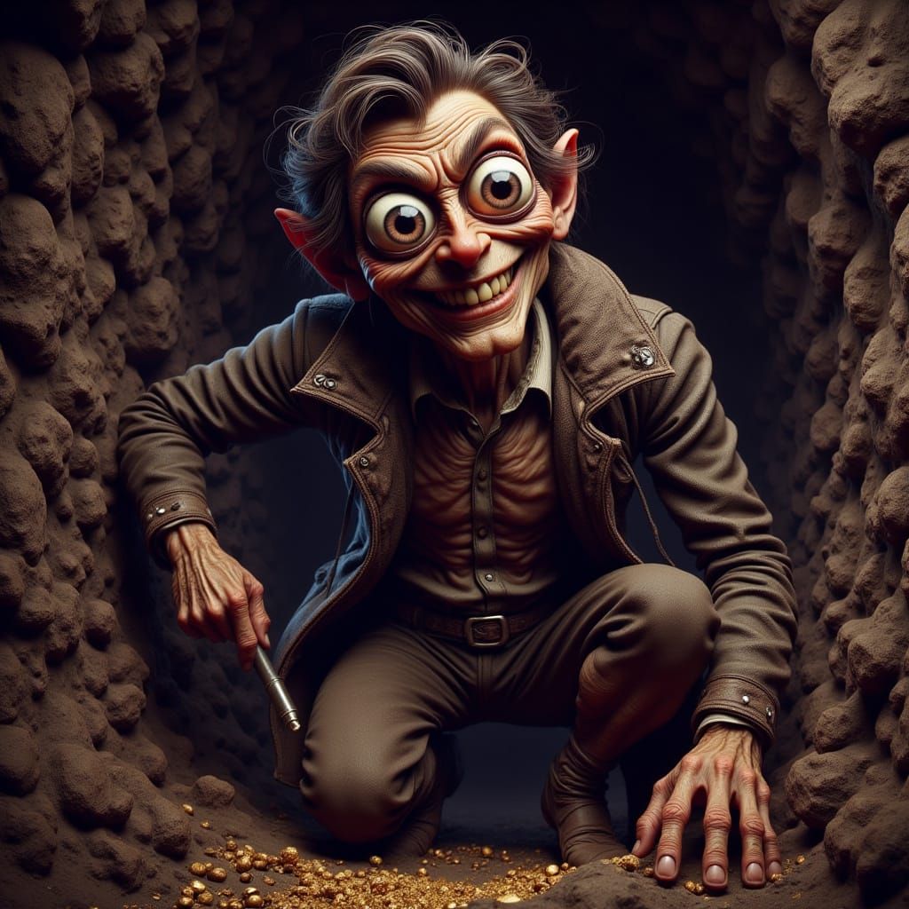 Kirk Douglas as Miner in Rockwell Style