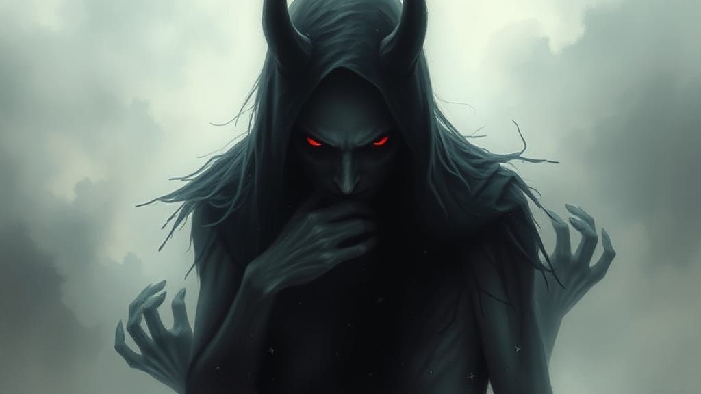 Terrifying Shadow Vampire in Ethereal Oil Painting