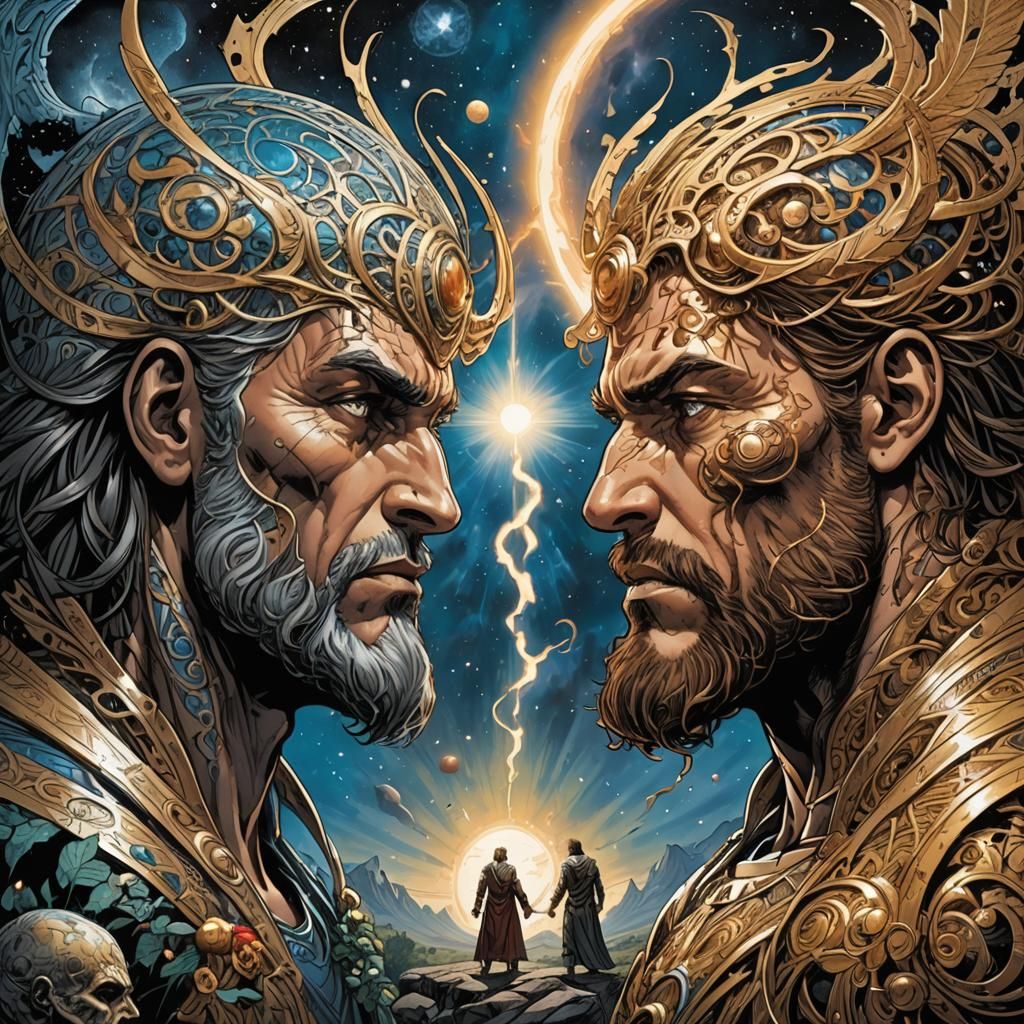 God and Human Face-to-Face: Comic Book Art