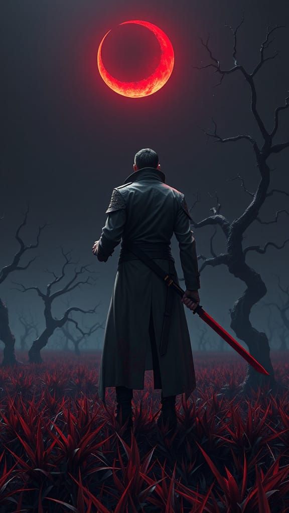 Solemn Soldier Under a Bloody Crescent Moon