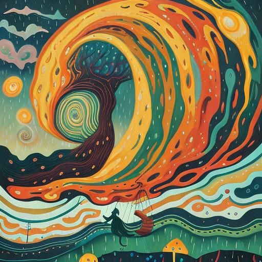 Rainy Day Swing: Pop Surrealist Children's Illustration