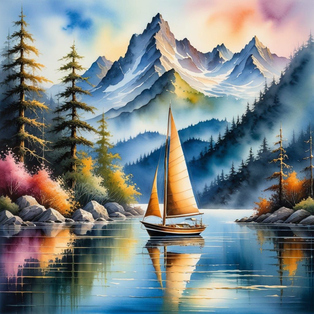 Serenity Sailing in Vibrant Morning Light