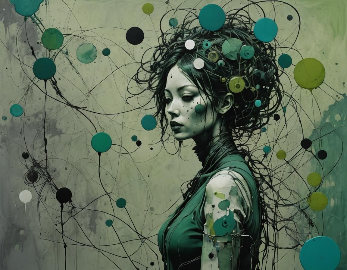 Textile Art Woman in Claymation Style