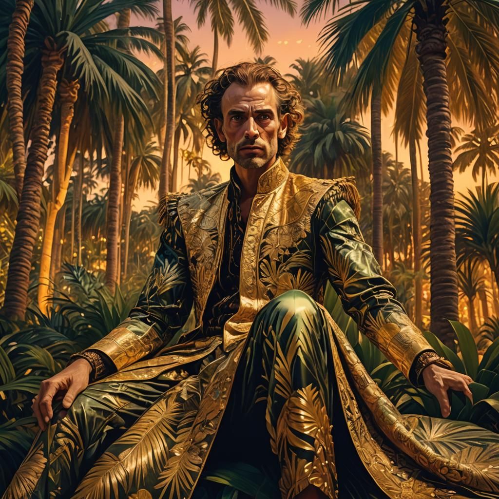 Palm Twilight: Art Nouveau Meets Comic Book Art