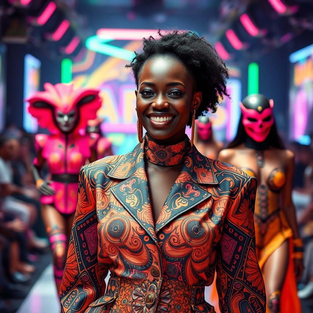 Op Art Fashion Show: Neon Synthwave Runway