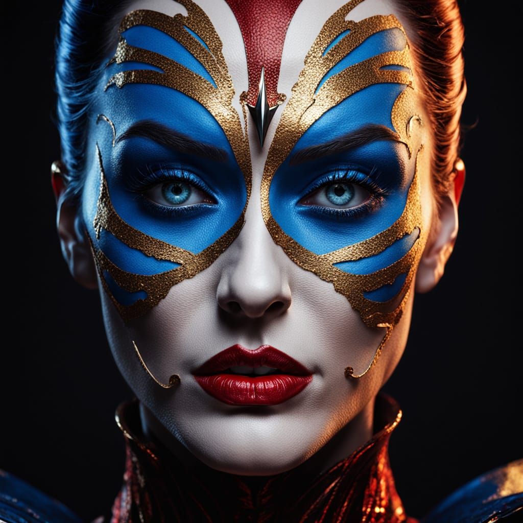 Female Supervillain Portrait in Vivid Digital Art