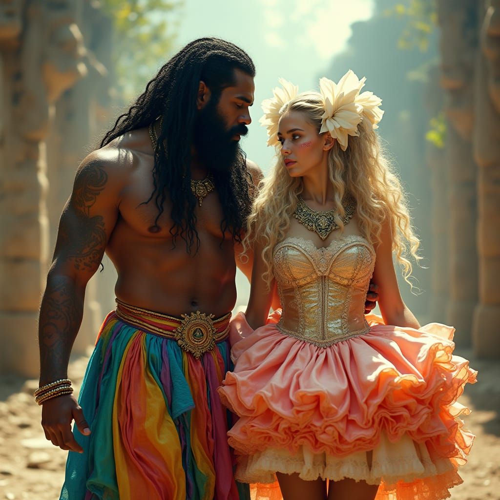 Regal Tribal King and his Vibrant Bride in a Cinematic Maste...