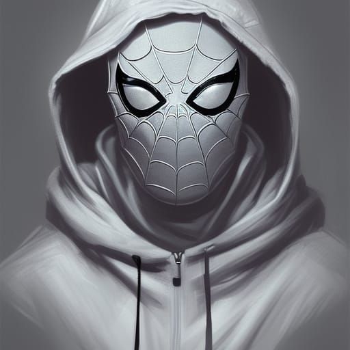 Spider-Man in Hoodie: Hyperrealistic Digital Portrait