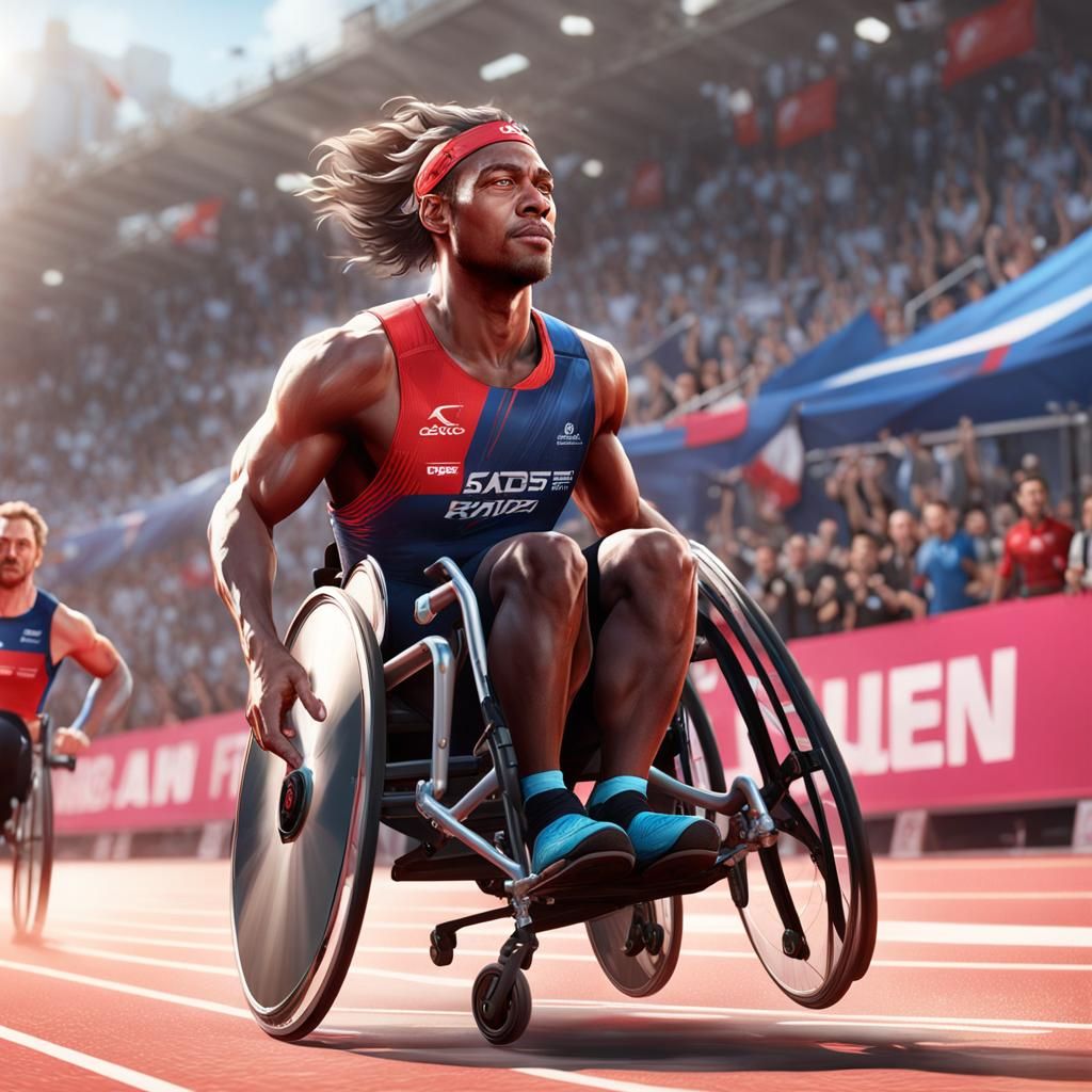 Victorious Para-Athlete Portrait in Dynamic Lighting