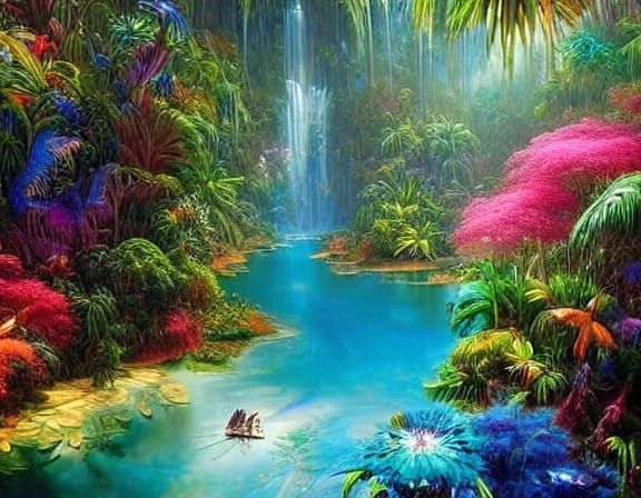 A tropical rainforest