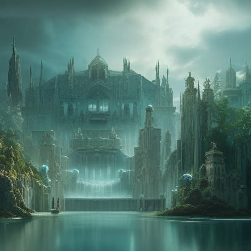 Teal Palace: Epic Digital Matte Painting