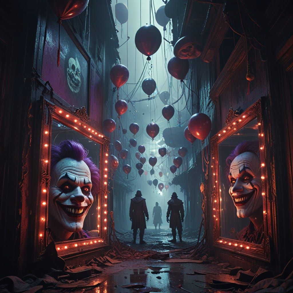 Grotesque Clowns in a Decaying Interdimensional Carnival