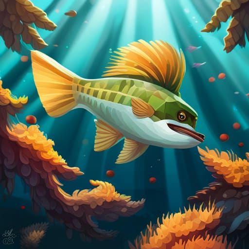 Cute Barracuda Stickers in 3D Vector Art