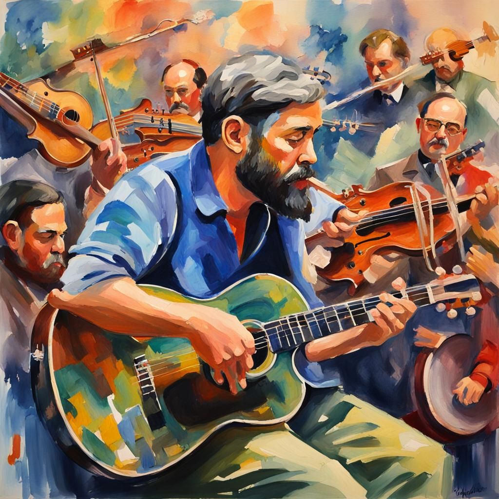 Musical Mind in Gouache Impressionist Style