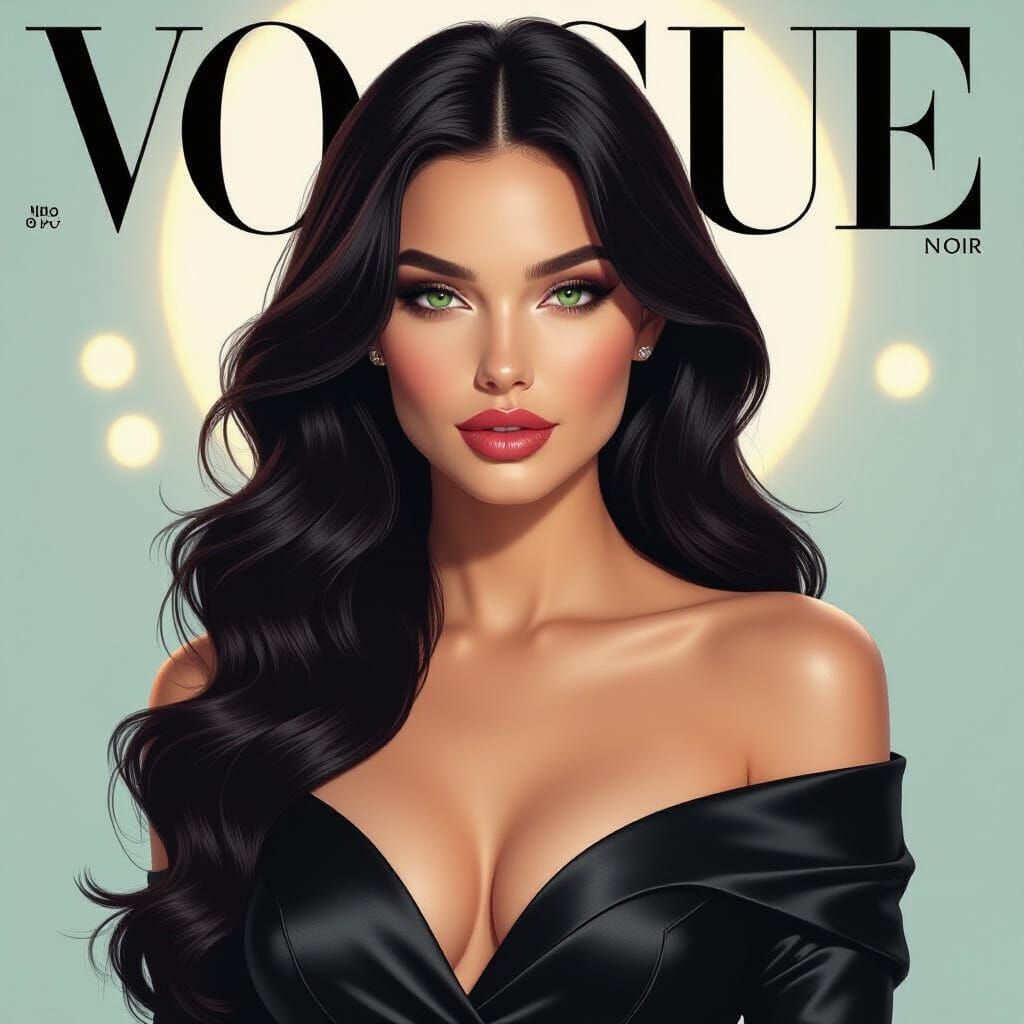 Aria Noir: Ultra-Realistic Portrait in Vogue Style