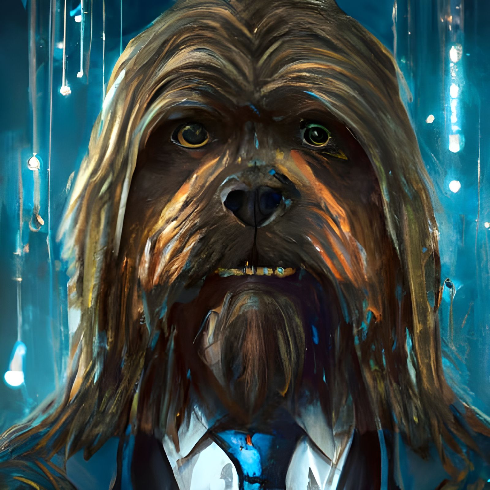 Chewbacca in Business Suit: Photorealistic Portrait
