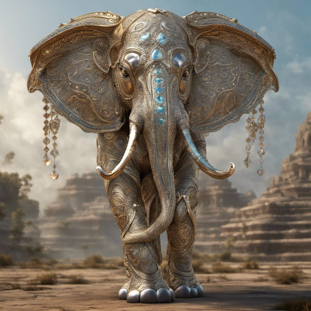 Diamond Filigree Ganesha Elephant: Epic Masterpiece