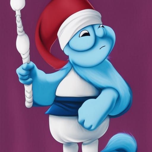 Anime Style Papa Smurf Illustration