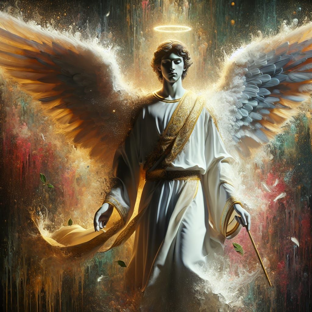 Angelic Figure Rehael Concept Art in Splash Style