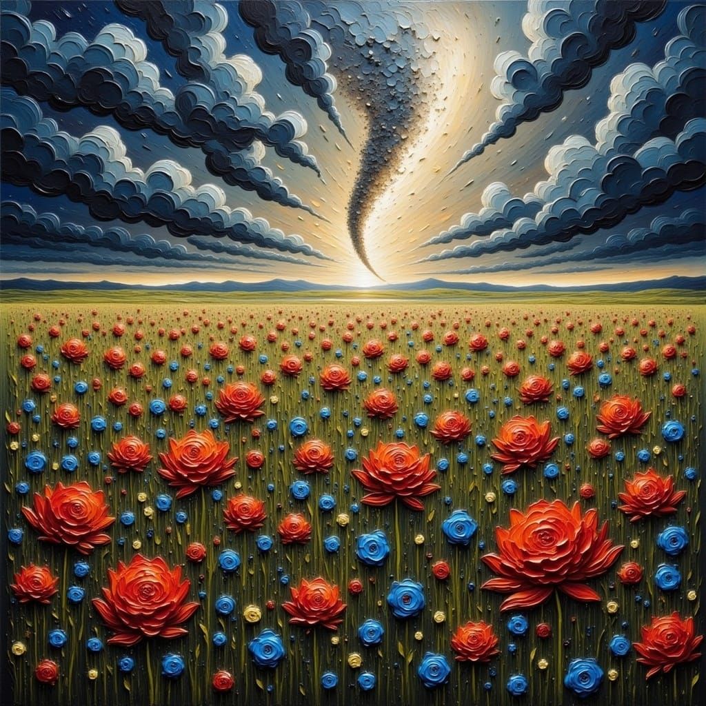 Stormy Field in Turbulent Light